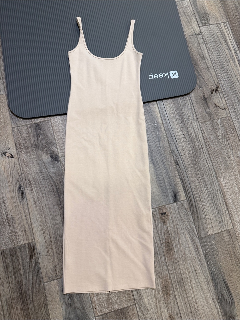 Forever 21 Cream Scoop Neck Maxi Tank Dress